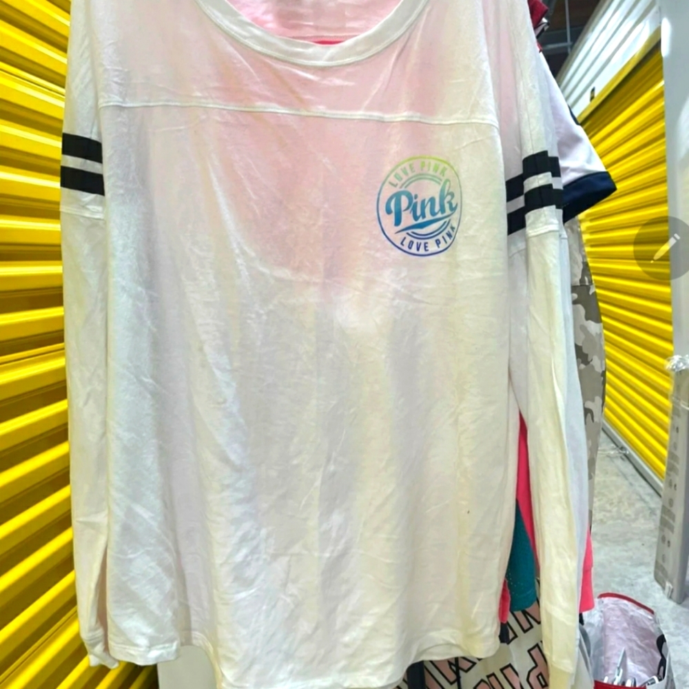 VS PINK long sleeve open back tee